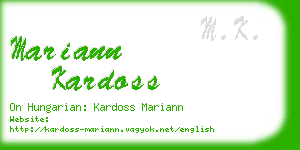 mariann kardoss business card